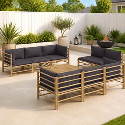 Enhance Your Outdoor Space with 9 Piece Bamboo Lounge Set