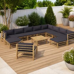 Enhance Your Outdoor Space with a 12-Piece Bamboo Lounge Set