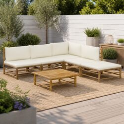 Transform Your Outdoor Space with a 6-Piece Bamboo Lounge Set