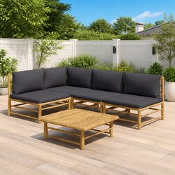 Transform Your Outdoor Space with a 5-Piece Bamboo Lounge Set