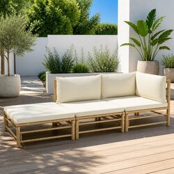 Elevate Your Outdoor Space with the 3 Piece Bamboo Lounge Set