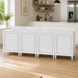 Commercial Stainless Steel Work Table Cabinet 240x60x96 cm Kitchen Storage