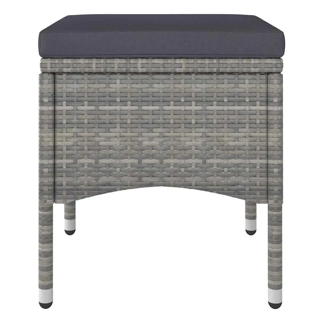 5 Piece Outdoor Dining Set Grey Rattan Chairs Table with Acacia Wood Top