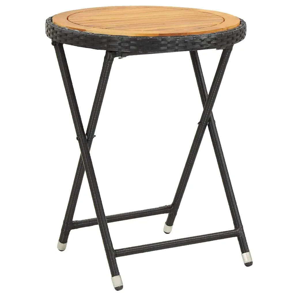 3 Piece Garden Bistro Set Outdoor Patio Furniture Black Rattan Chairs Table