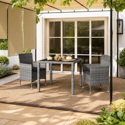 Enhance Your Outdoors with a 3 Piece Grey Dining Set