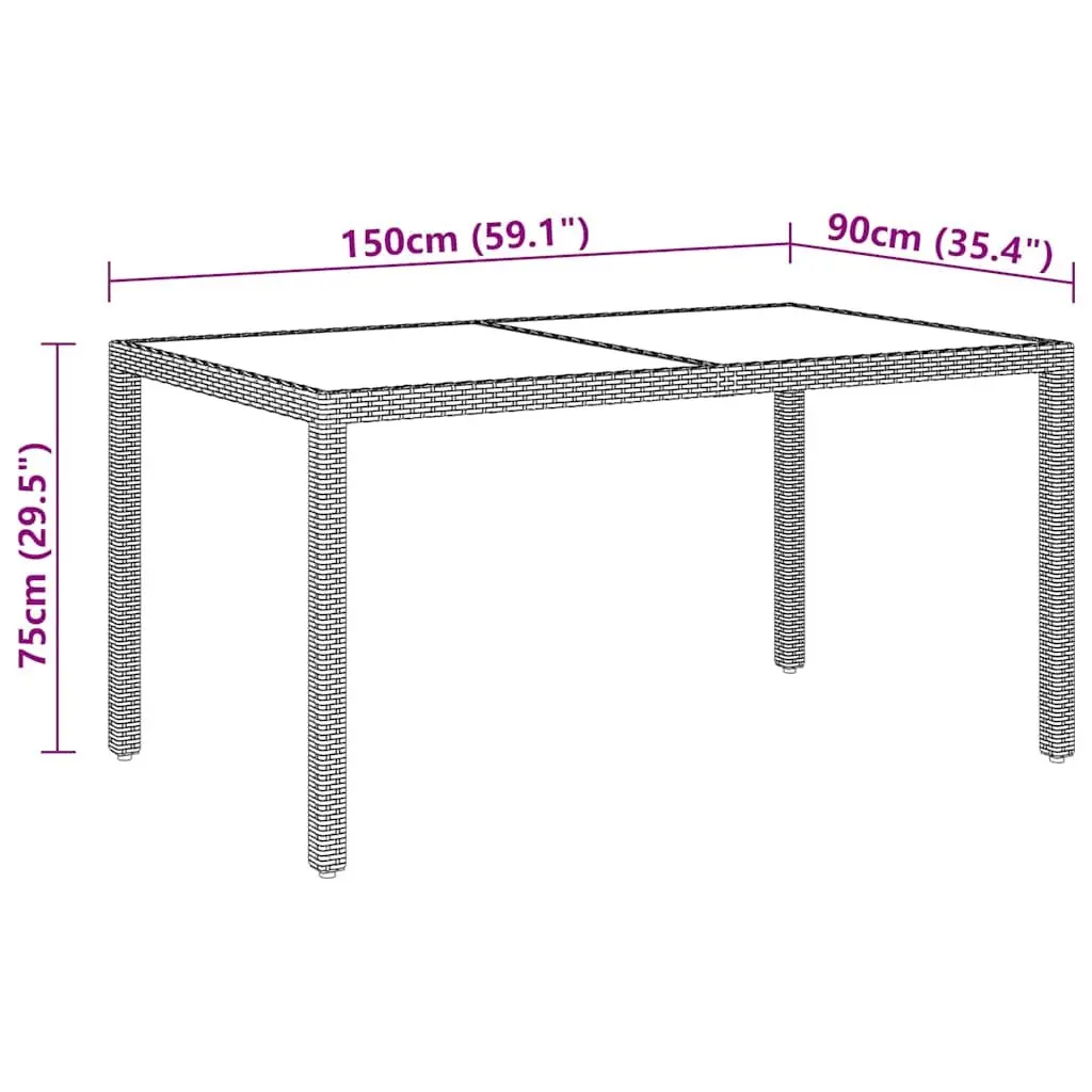 5 Piece Outdoor Garden Dining Set Black Poly Rattan Tempered Glass Table and Chairs