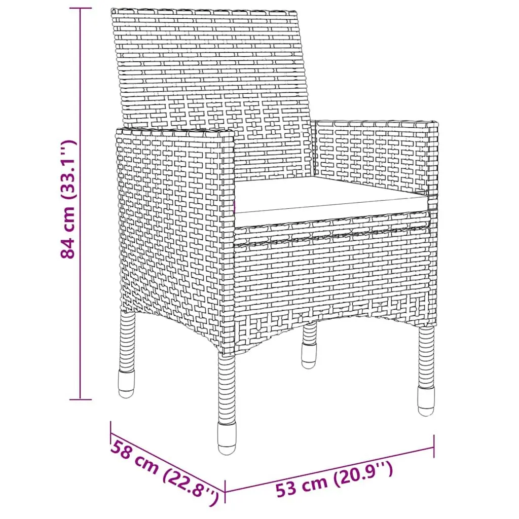 Outdoor Garden Dining Set 7 Piece Grey Rattan Weather Resistant Table and Chairs