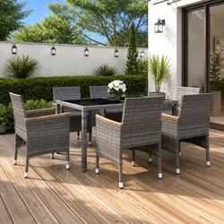 7 Piece Grey Patio Dining Set for Ultimate Relaxation