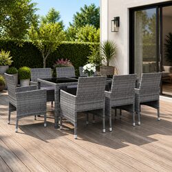 Stylish 9-Piece Outdoor Dining Set with Comfortable Chairs