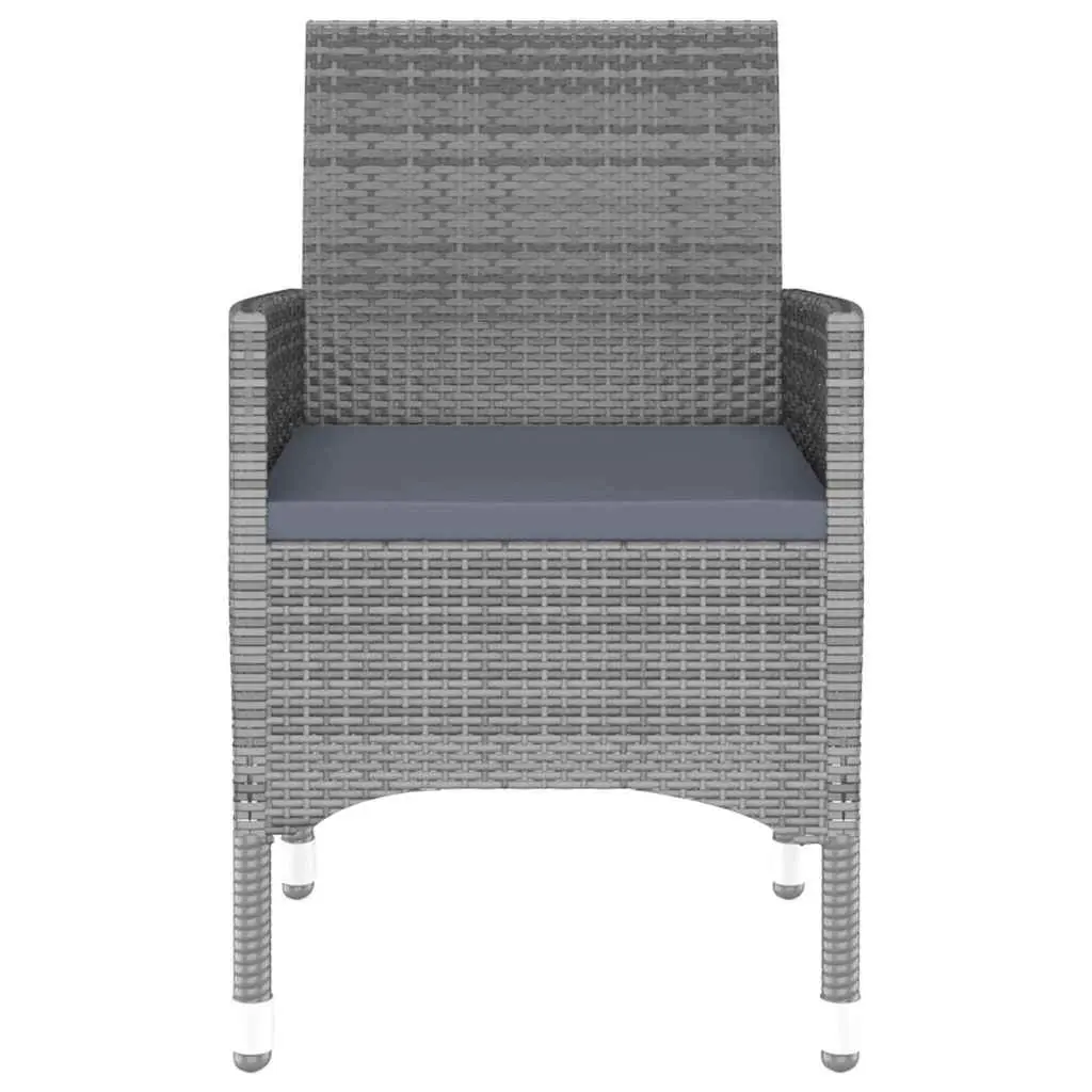 Garden Dining Set 9 Piece Outdoor Patio Furniture Grey Rattan with Cushions