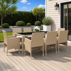 Enhance Your Outdoor Living with This 9 Piece Dining Set