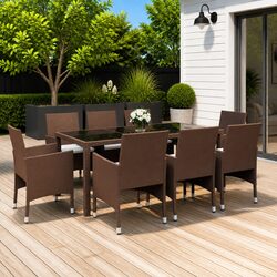 Enhance Your Outdoors with a 9-Piece Rattan Dining Set