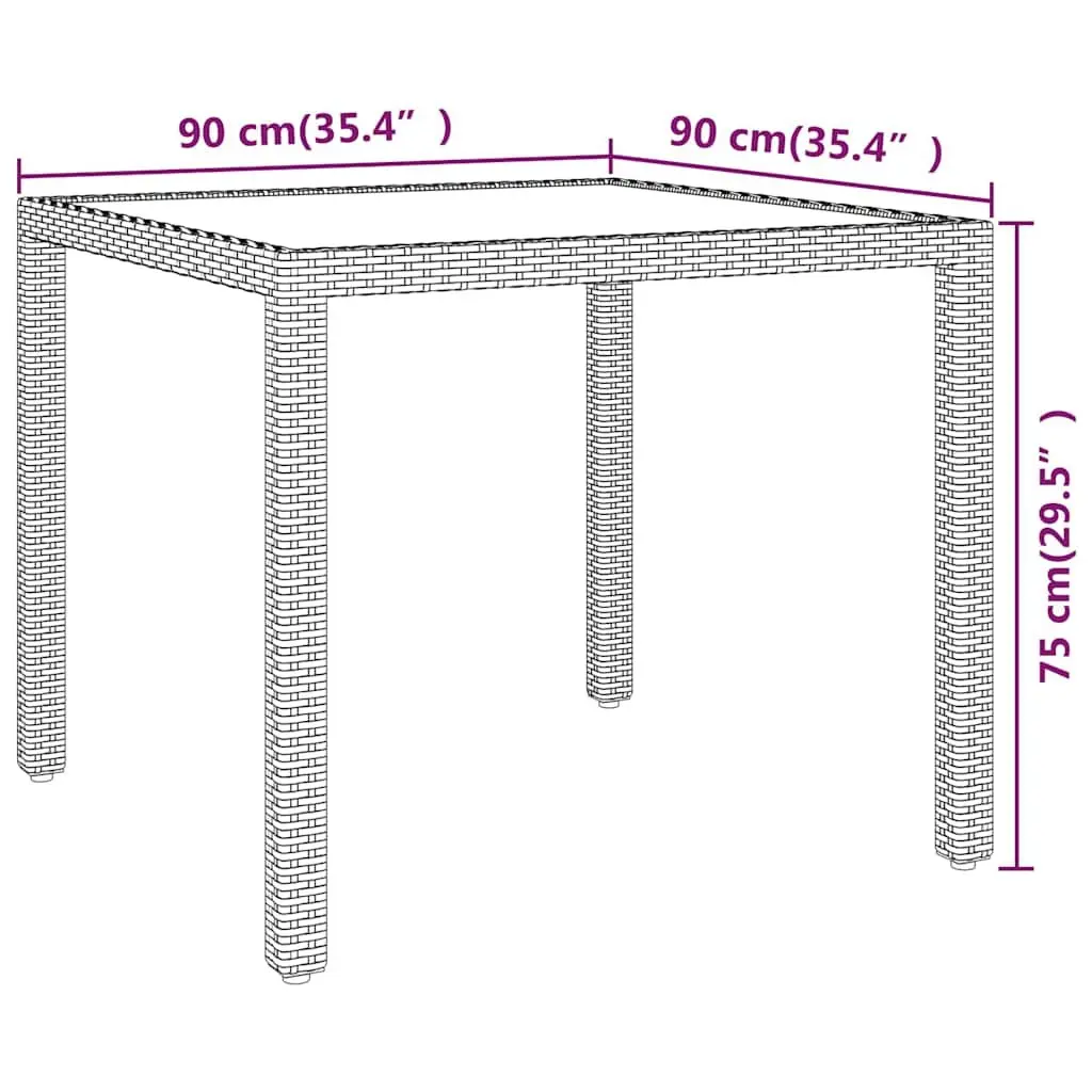 5 Piece Garden Dining Set Grey Steel Frame PE Rattan Weather Resistant Acacia Wood Table