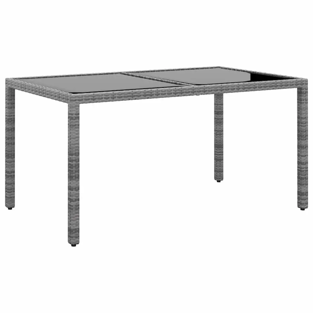 5 Piece Garden Dining Set Grey Outdoor Rattan Chairs Table Patio Furniture
