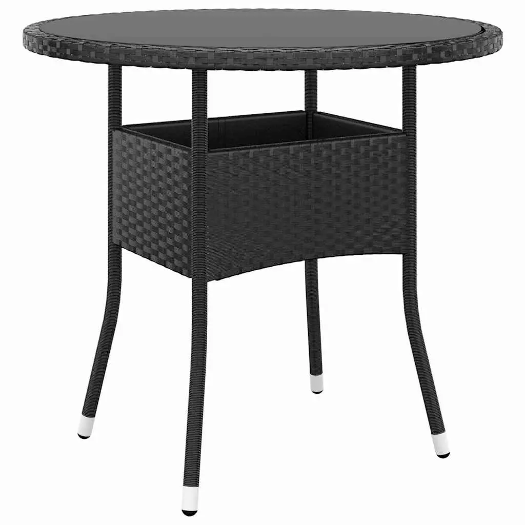 5 Piece Garden Bistro Set Outdoor Furniture Black Weather-Resistant PE Rattan Steel Frame