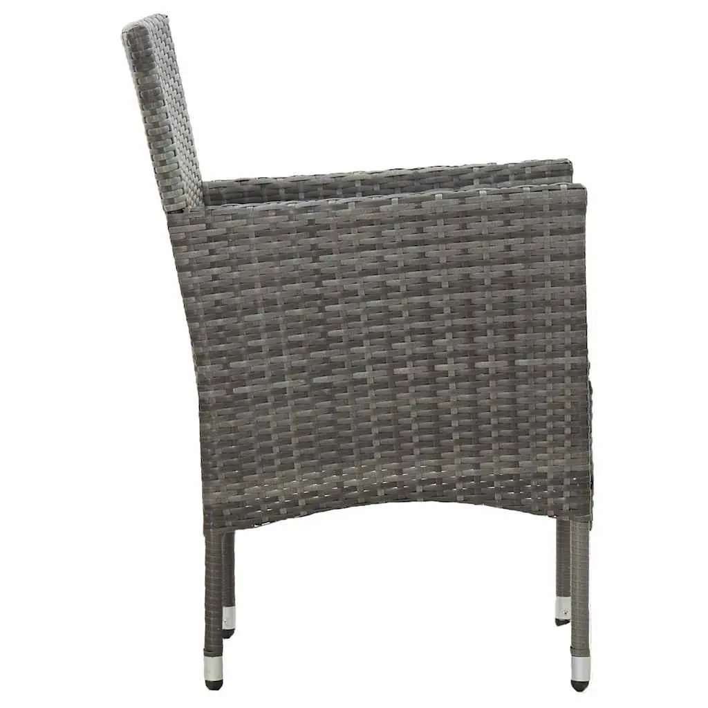 Garden Dining Set 11 Piece Grey PE Rattan Steel Patio Table and Chairs