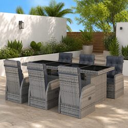Elevate Your Patio with this 7-Piece Grey Dining Set
