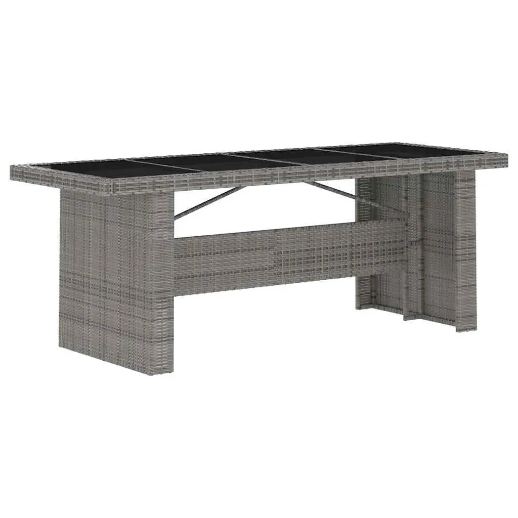 11 Piece Garden Furniture Set Grey Outdoor Dining with Cushions Adjustable Backrest and Integrated Footrests Poly Rattan Steel Frame
