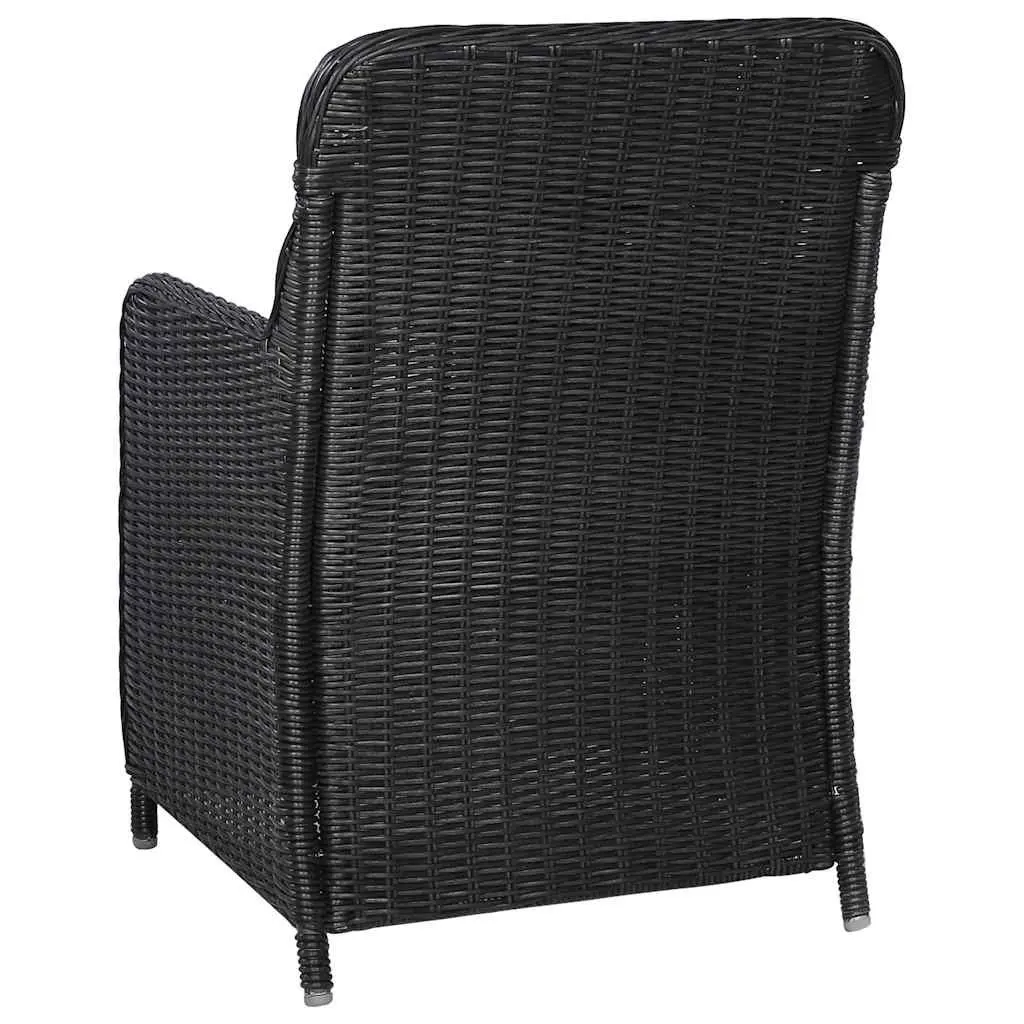 9 Piece Garden Dining Set Black Outdoor Furniture Poly Rattan Table and Chairs