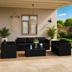 Elevate Your Outdoor Space with This 9-Piece Lounge Set