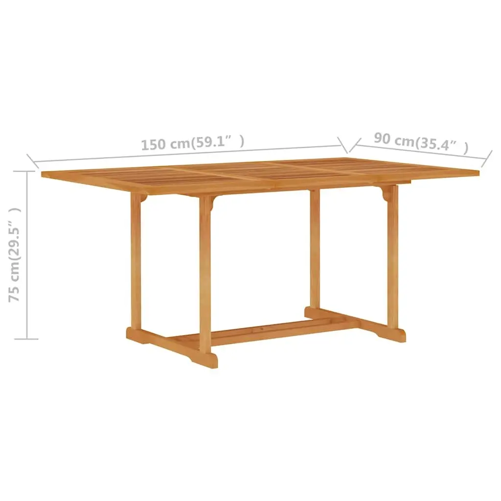 5 Piece Garden Dining Set Teak Wood Table with Umbrella Hole Adjustable Backrest Chairs Outdoor Patio Furniture Brown