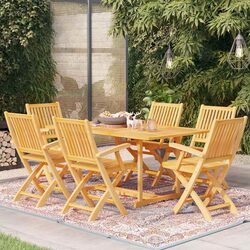7 Piece Outdoor Patio Dining Set - Teak Wood