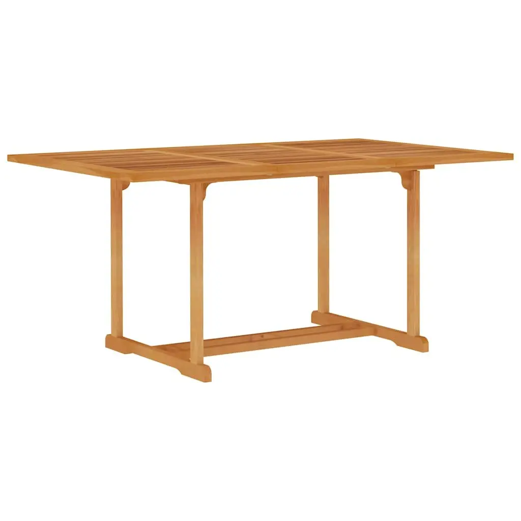 7 Piece Garden Dining Set Teak Wood Outdoor Furniture Table with Umbrella Hole Foldable Chairs