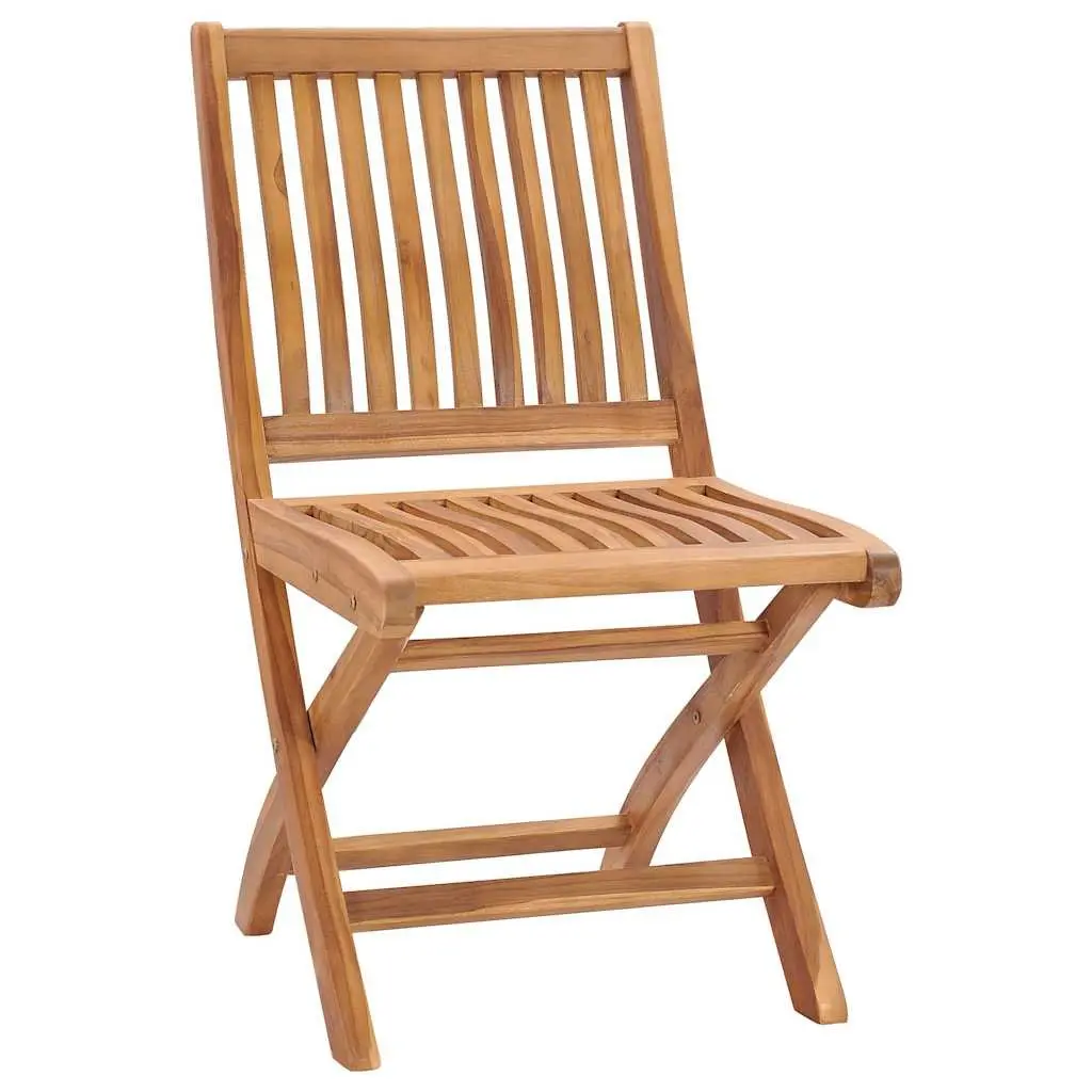 7 Piece Garden Dining Set Solid Teak Wood Table with Umbrella Hole and Foldable Chairs Outdoor Furniture