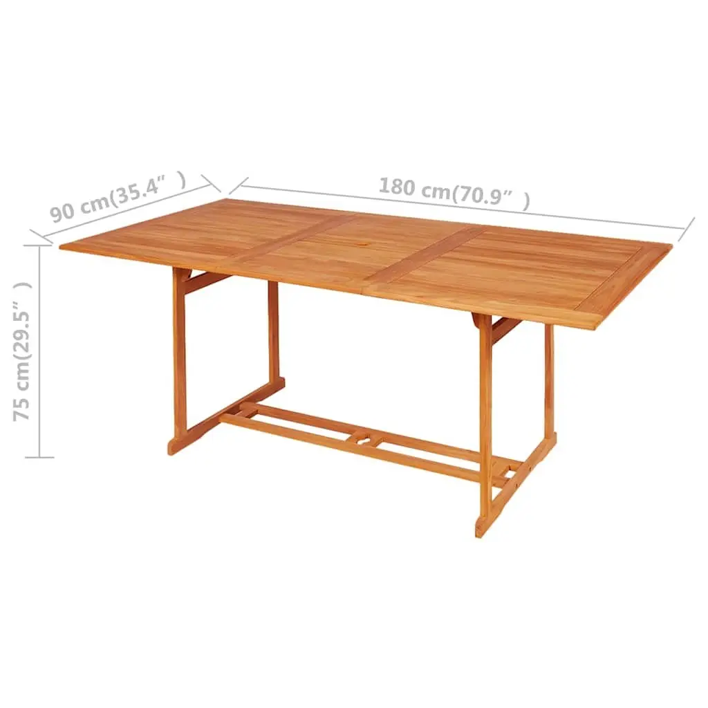 7 Piece Garden Dining Set Teak Wood Outdoor Patio Furniture Adjustable Backrests