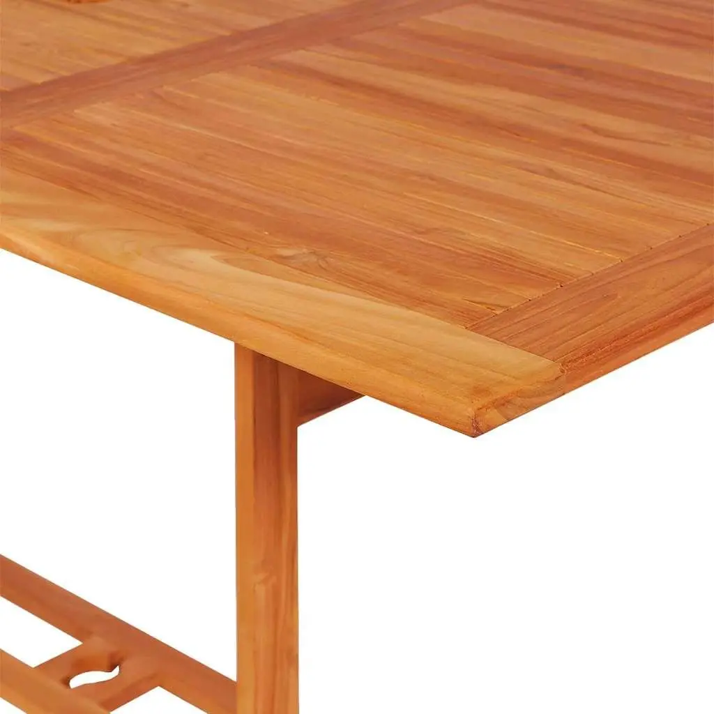 7 Piece Garden Dining Set Teak Wood Table Chairs Outdoor Furniture Brown