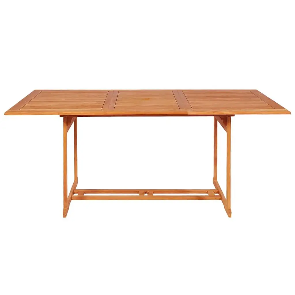 9 Piece Garden Dining Set Teak Hardwood Outdoor Furniture Table with Umbrella Hole and Foldable Chairs
