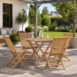 5 Piece Folding Garden Dining Set for Outdoor Enjoyment
