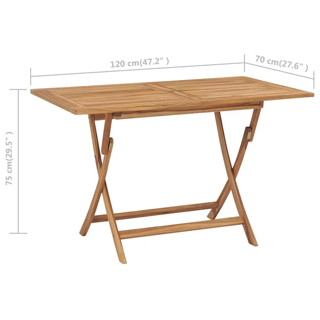 Garden Dining Set 7 Piece Teak Wood Foldable Table and Chairs Weather Resistant