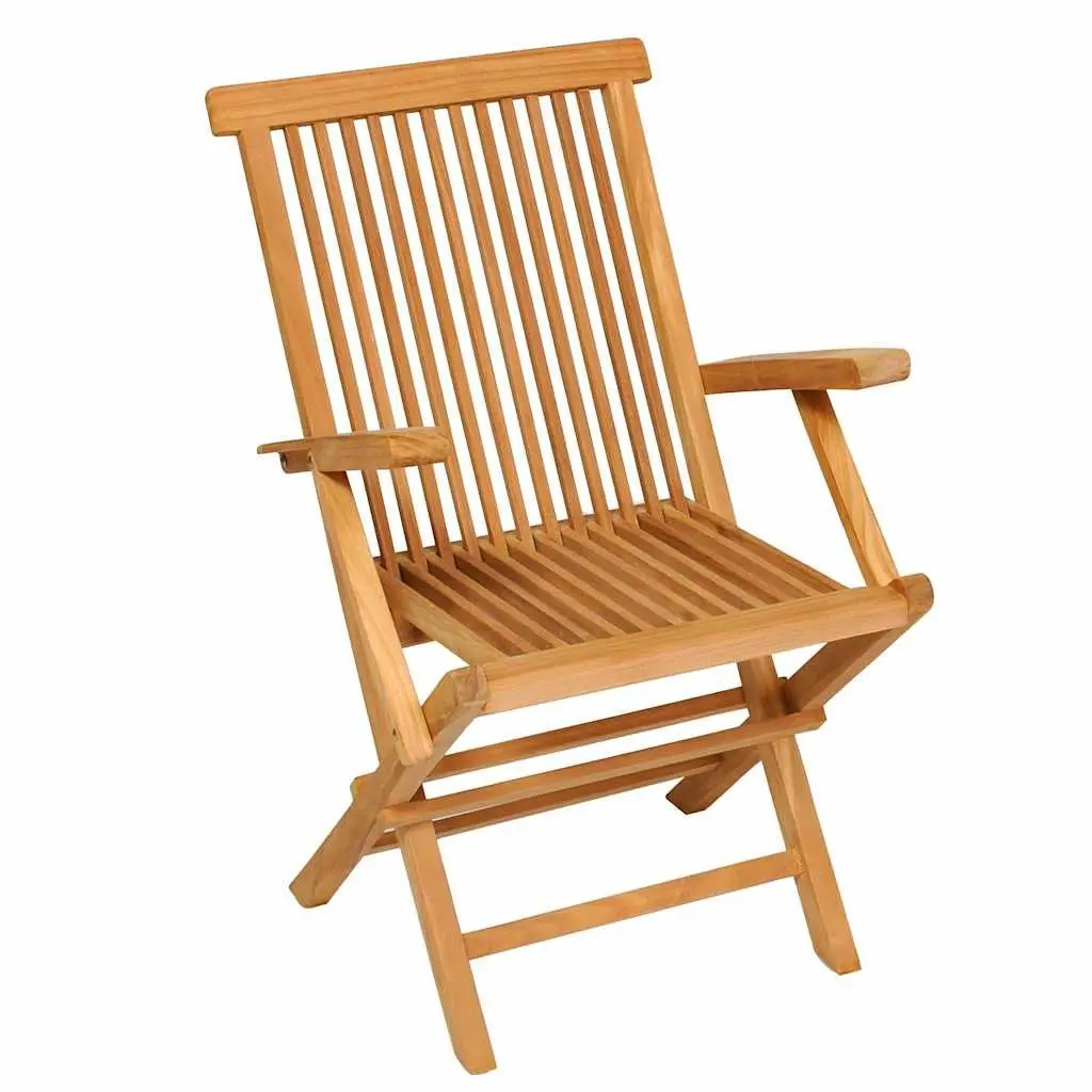 7 Piece Outdoor Dining Set Teak Wood Foldable Furniture Brown