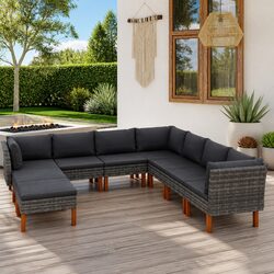 Enhance Your Outdoor Space with 9-Piece Lounge Set