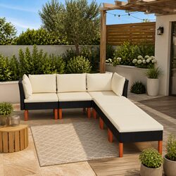 Outdoor 6-Piece Lounge Set with Cushions for Relaxation