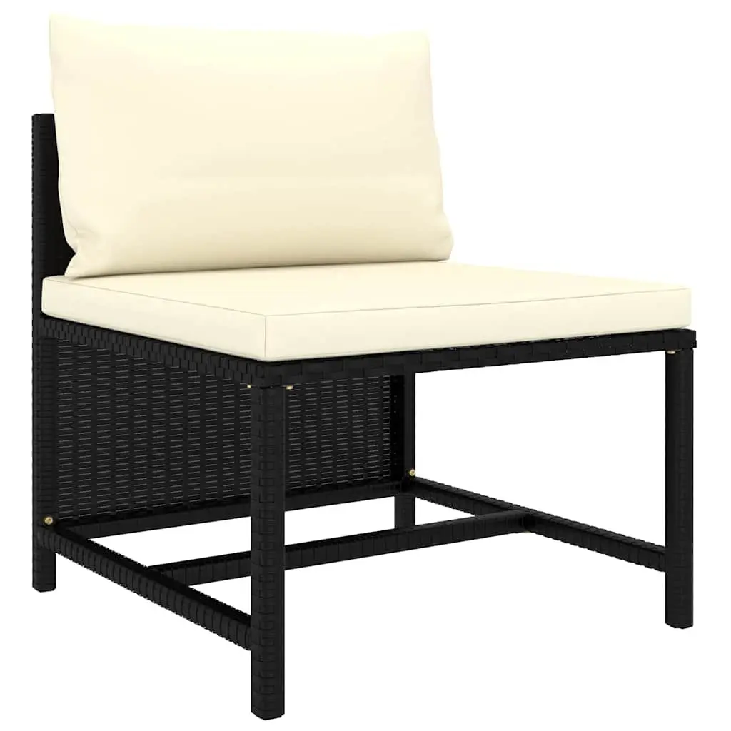 Poly Rattan Garden Lounge Set 6 Piece Outdoor Furniture Black Cushions Modular