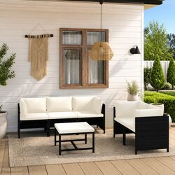 Stylish 6-Piece Outdoor Lounge Furniture Set with Cushions