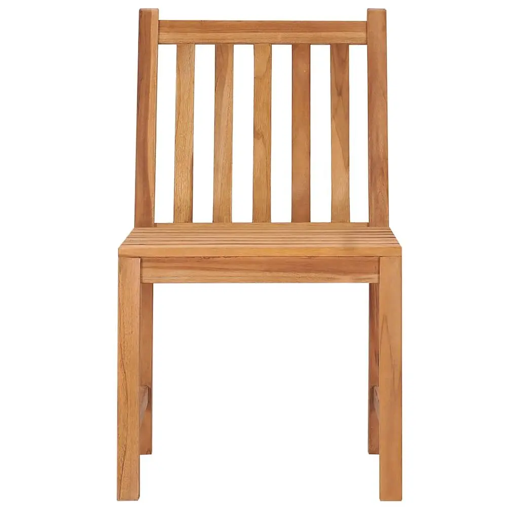 Garden Dining Set 5 Piece Brown Teak Wood Table and Chairs Outdoor Furniture