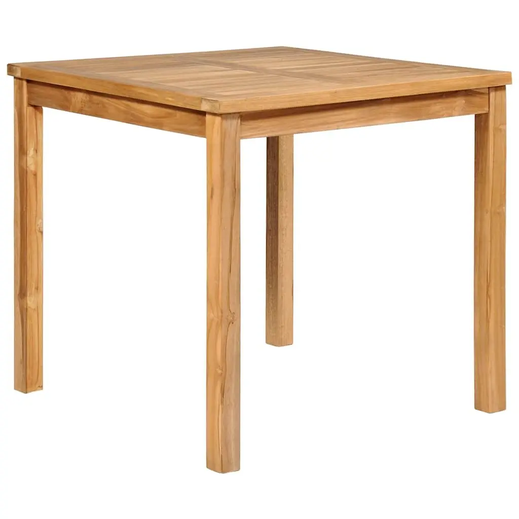 Garden Dining Set 5 Piece Brown Teak Wood Table and Chairs Outdoor Furniture
