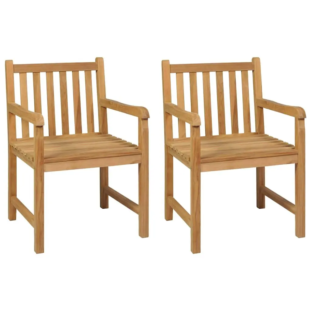 Garden Dining Set 3 Piece Teak Wood Outdoor Patio Table and Chairs Brown