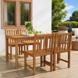 Elevate Your Space with This Teak Wood Dining Set