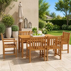 Teak Wood 7 Piece Garden Dining Set - Enhance Your Space