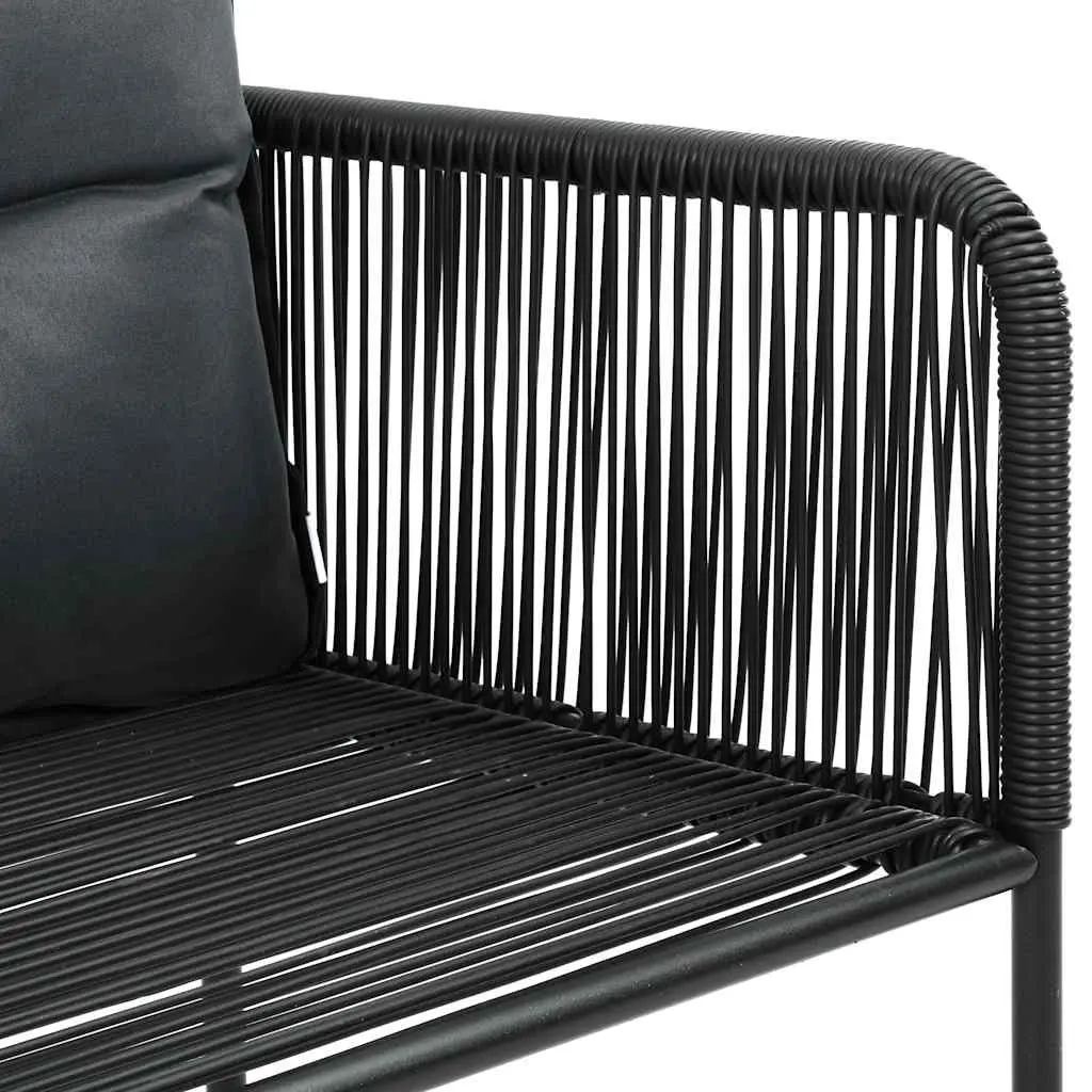Outdoor Garden Dining Set 7 Piece Black Rattan Chair Table Durable Furniture