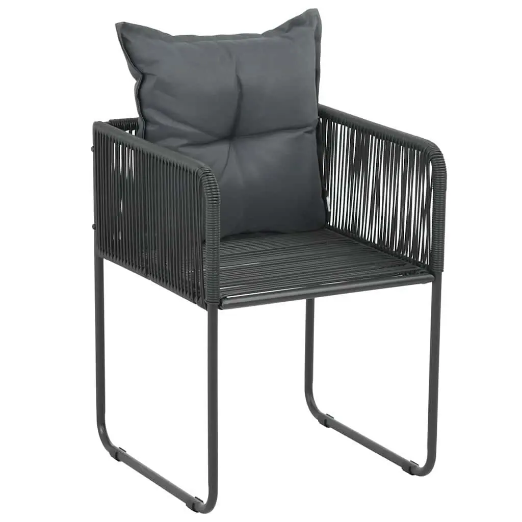 Patio Furniture Set 7 Piece Lightweight Durable Dining Table Chairs with Cushions for Outdoor Garden Black