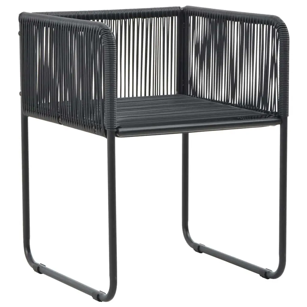 Patio Furniture Set 7 Piece Lightweight Durable Dining Table Chairs with Cushions for Outdoor Garden Black