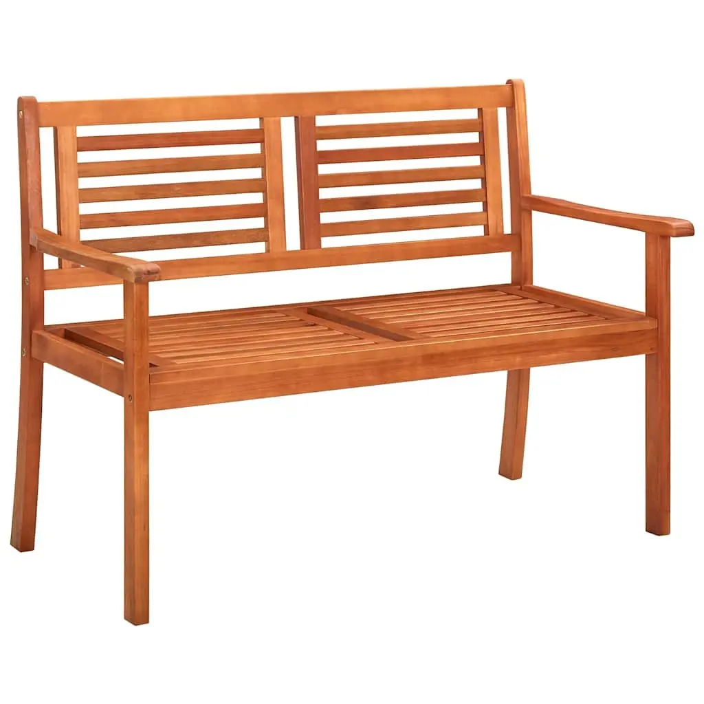 2-Seater Garden Bench 120cm Solid Wood Outdoor Seating with Cushion Taupe
