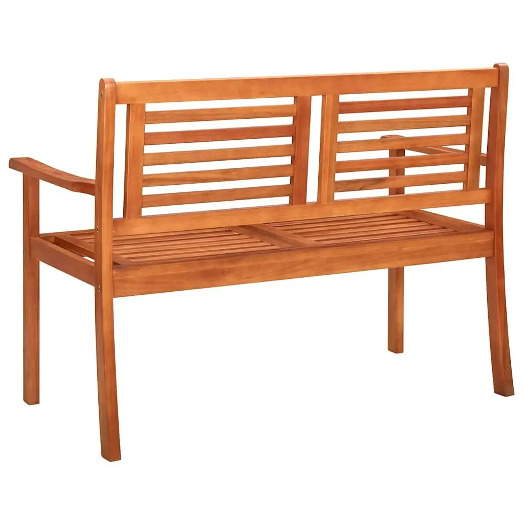 2-Seater Garden Bench 120cm Solid Wood Outdoor Seating with Cushion Taupe