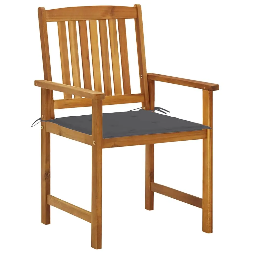 Outdoor Garden Chairs Set 4 pcs Solid Acacia Wood with Cushions Anthracite