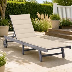 Stylish Grey Sun Lounger with Cushion for Outdoor Relaxation